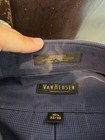 Van Heusen Men s Regular Fit Blue Check Polyester Dress Shirt 16 5 32 33 Pockets