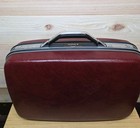 Samsonite Maroon Hard Shell Handle Travel Luggage Suitcase Vintage 19 