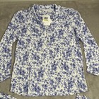 Eileen West Pajama Set Womens Medium White Blue Floral Modal Cotton Blend New