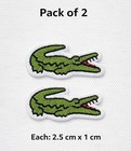 Lacoste Alligator Patches   Embroidered Logo     Iron sew On   2-pack