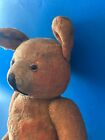 Unusual Old  Antique Orange Teddy Bear Straw Filled Glass Eyes Jointed