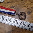 Vtg Metal Medal Medallion On Ribbon Award Gold Silver Bronze Lot Of 4