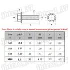  M10 Hexagon Flange Bolts Hex Flange Head Screws 304 Stainless Steel 12mm-80mm