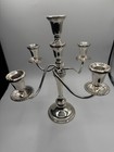 Pair Of Twisted 5-arm Cheshire Sterling Silver 13 5  Candelabras  8 Pieces Total