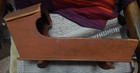 Antique Wood Doll Cradle With Head Cover Rocking Type 15  6  Wide From Maine