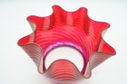 Victorian Swirled Cranberry Art Glass Shade