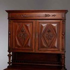 Antique French Renaissance Carved Walnut Cupboard With Torchieres  19th C