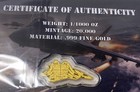 Stealth Jet   999 Fine Gold 1 1000oz Limited Mintage  20 000 Nice Fighter Plane