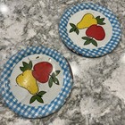 Vintage Ohio Art Co Tin Plate Fruit Child Tea Set Play Dishes 