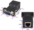 2 Pcs Rj45 To Db9 Rs232 Adapter 9pin Serial Male Female Ethernet Converter