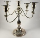 Vintage Leonard Silver Plate 5 Lite Candelabra  Unused In Box  set Of 2 