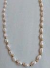 Vintage Cultured Pearl Knotted 17  Ladies Necklace W 14kt Gold Clasp   Spacers