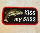 Kiss My Bass Patch Embroidered Iron-on Fishing Fish Novelty Joke Large Mouth