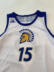 Game Worn Used Adidas San Jose State Spartans Sjsu Basketball Jersey Xl 5  15
