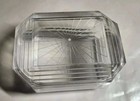 Clear Vintage Dusting Powder Puff Makeup Box Crystal Look Plastic Starburst