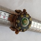 Extremely Rare Ancient Roman Bronze Ring Multicolor Stone Old Antique Artifact