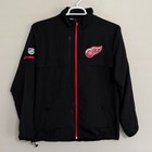 Adidas Mens Medium Detroit Red Wings Black Full Zip Performance Jacket Nhl  read