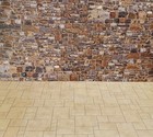 Dollhouse Miniature Limestone Floor Tile Random Squares Embossed Card Flooring