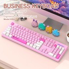 104 Keys Full Size Wired Gaming Keyboard And Mouse Combo Set For Mac Pc White