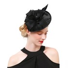 Women s Fascinator Hat Imitation Sinamay Feather Tea Party Pillbox Flower Derby