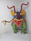 Signed Mexican Folk Art Monster  Hand Made   Painted Paper Mache Vintage Cool