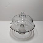 Glass Cake Stand With Dome Covered Cake Plate Pedestal Server 12  Clear