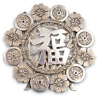 Chinese Export Sterling Silver Luen Wo Shanghai Good Luck Place Card Menu Holder