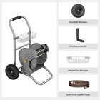 Giraffe Tools Heavy Duty Garden Hose Reel Cart With Wheels Metal stainless Steel