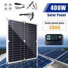 400w Watt 12v Monocrystalline Solar Panel Kit 100a Home Rv Camping Boat Off Grid