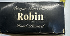 Vintage Nos Hand Painted Porcelain Bisque Robin Bird Figurine In Original Box