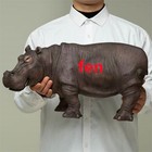 Emulation Hippopotamus Figurine Painted Model Animal Sculpture Ornament Model