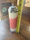 Vtg Tab Coca Cola Soda Metal Glass Drinking Straw Dispenser Holder Jar New