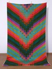 2 Pausa Vintage Fabric Curtains Rainbow Geometric 60s 70s Mid-century 70 x47 