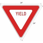 Lyle R1-2-24da Yield Traffic Sign  24 In H  24 In W  Aluminum  Triangle 