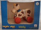 Woody Star  molly  Pull Toy Wooden Cow - Brand New vintage 1999 - Rare W  Box