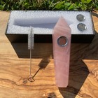 Handmade Rose Quartz Smoking Crystal Pipe Hand Spoon Tobacco Smoke Bowl Gift Set