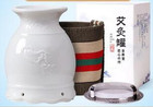 Lotus Moxibustion Pot Ceramic Moxa Box Portable Wormwood Gua Sha Massage Tool       