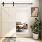 Ccjh 4-20ft Sliding Barn Door Hardware Closet Track Kit For Single double Door