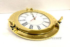 Antique 12   Brass Porthole Clock  Nautical Maritime Wall Art For New Year Gift