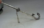 Chinese Collectible Old Tibetan Silver Handwork Carved Dragon Smoking Tool Pipe