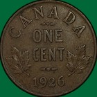 1926 Canada Small Cent Almost Uncirculated Au Coin  48313