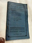 Rare Antique 1905 International Harvester Employees Rules And Regulations 