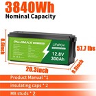 12v 300ah Lifepo4 Lithium Battery 15000 Deep Cycle Bms For Solar Rv Off-grid New