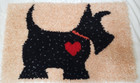 Latch Hook Scotty Dog  With Heart Rug  32  X 20 
