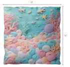 Nursery Kidsroom Throw Pillow Yarn Coral Reef 12x12  16x16  24x24  Polyester