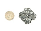  925 Sterling Silver Double Cross Brooch  8 0g