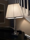 Heavyweight  modern Glam  Faceted Glass Column Lamp     Baccarat Style  3-way 