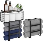 Towel Racks For Bathroom Wall Mounted  4-tier Bathroom Towel Rack With Shelf    