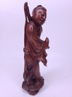 Vintage Hand Carved Wood Asian Scholar Monk Figurine Sculpture Oriental Statue