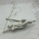 Antique European Art Deco Porcelain Girl Figurine Swing 20th Century